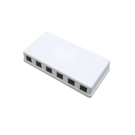 Quest Technology International Unloaded Keystone Surface Mount Box - 6-Port, White NSB-5260